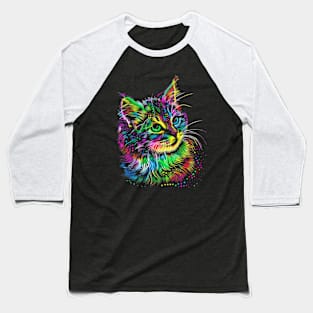 Wwos Whimsical Rainbow Kitty Cutest Colourful Cat Baseball T-Shirt